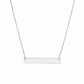 Sterling Silver Engravable Mini Bar Necklace