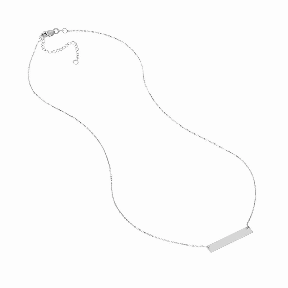 Sterling Silver Engravable Mini Bar Necklace
