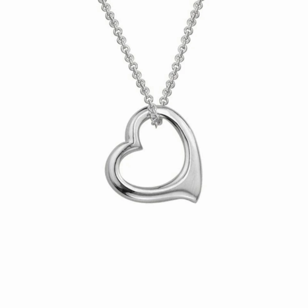 Sterling Silver Floating Heart Pendant Necklace