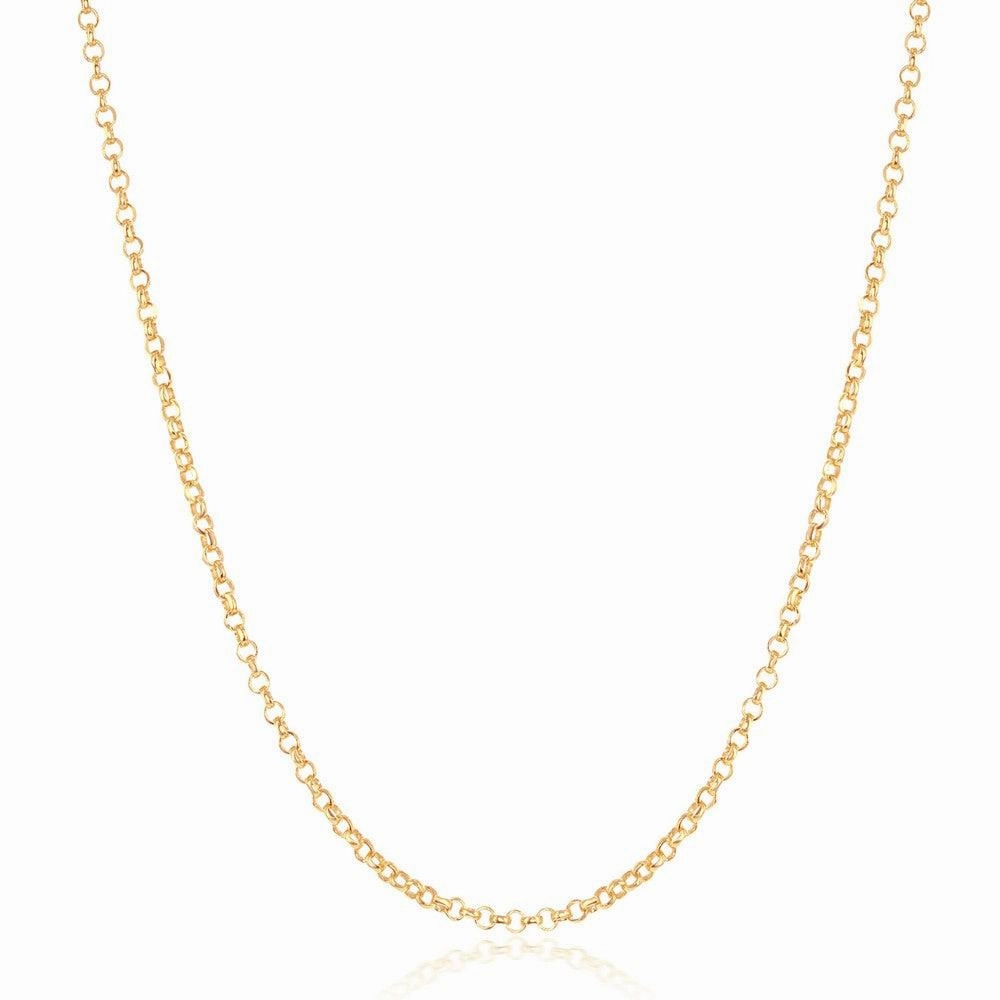 Sterling Silver Gold Plated 0.9mm Cable Chain, 16"
