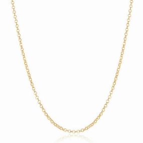 Sterling Silver Gold Plated 0.9mm Cable Chain, 20"