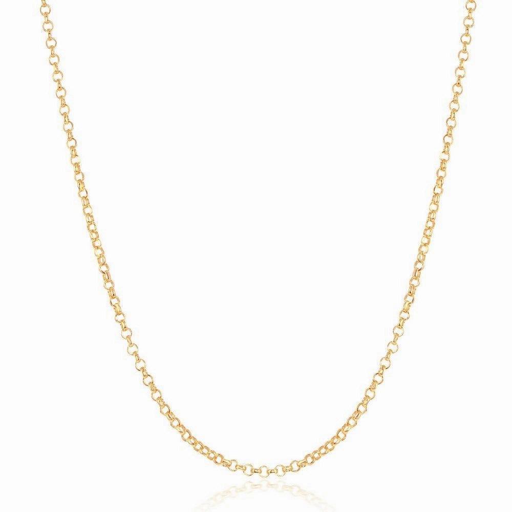 Sterling Silver Gold Plated 0.9mm Cable Chain, 24"