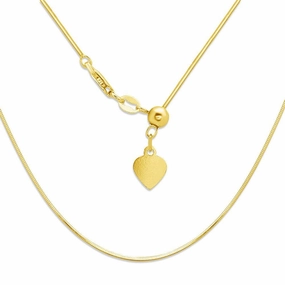 Sterling Silver Gold Plated Adjustable Square Snake Chain