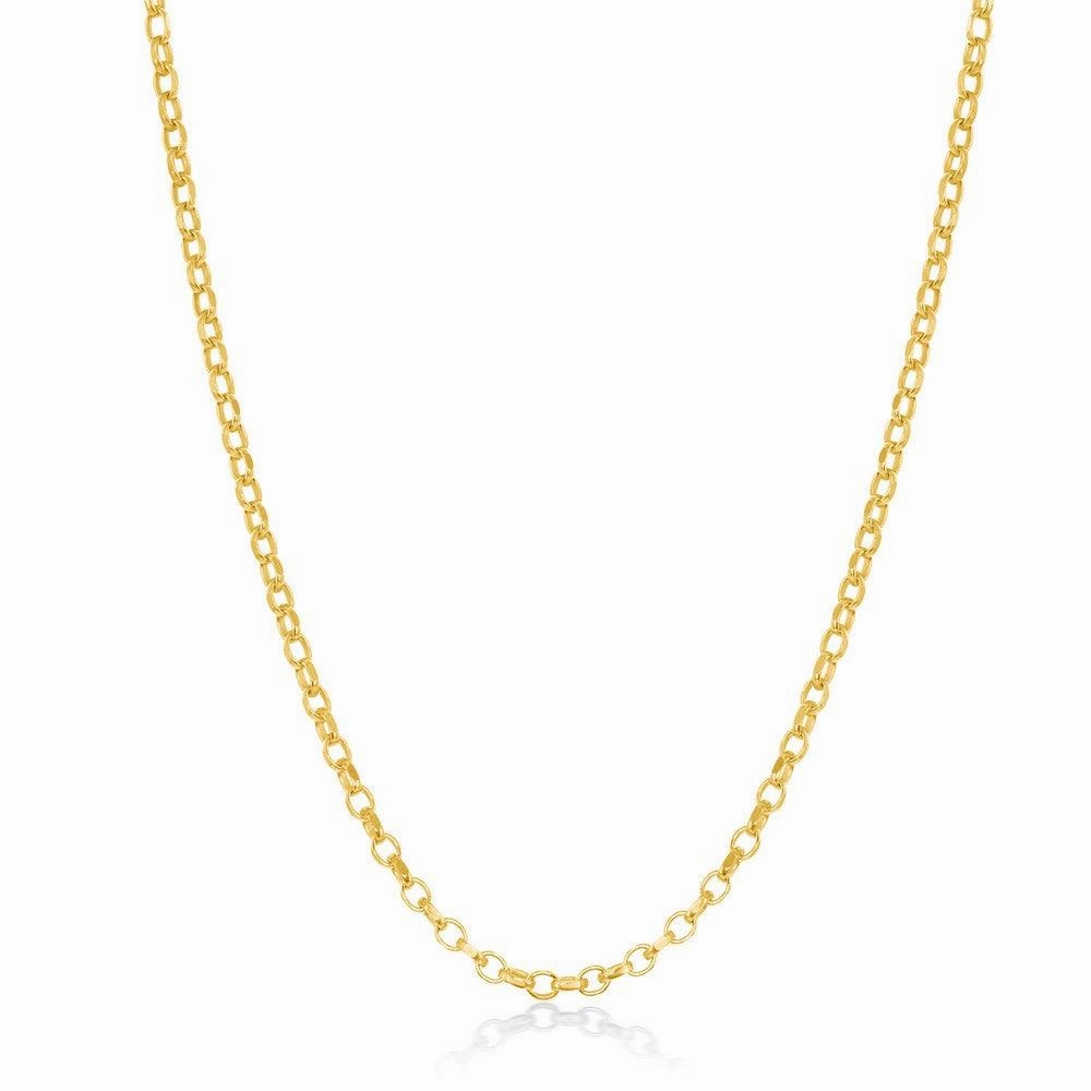 Sterling Silver Gold Plated Diamond-Cut Rolo Chain