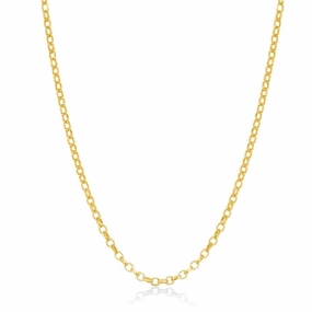 Sterling Silver Gold Plated Diamond-Cut Rolo Chain