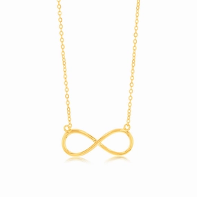 Sterling Silver Gold Plated Infinity Pendant On 40 5cm Chain