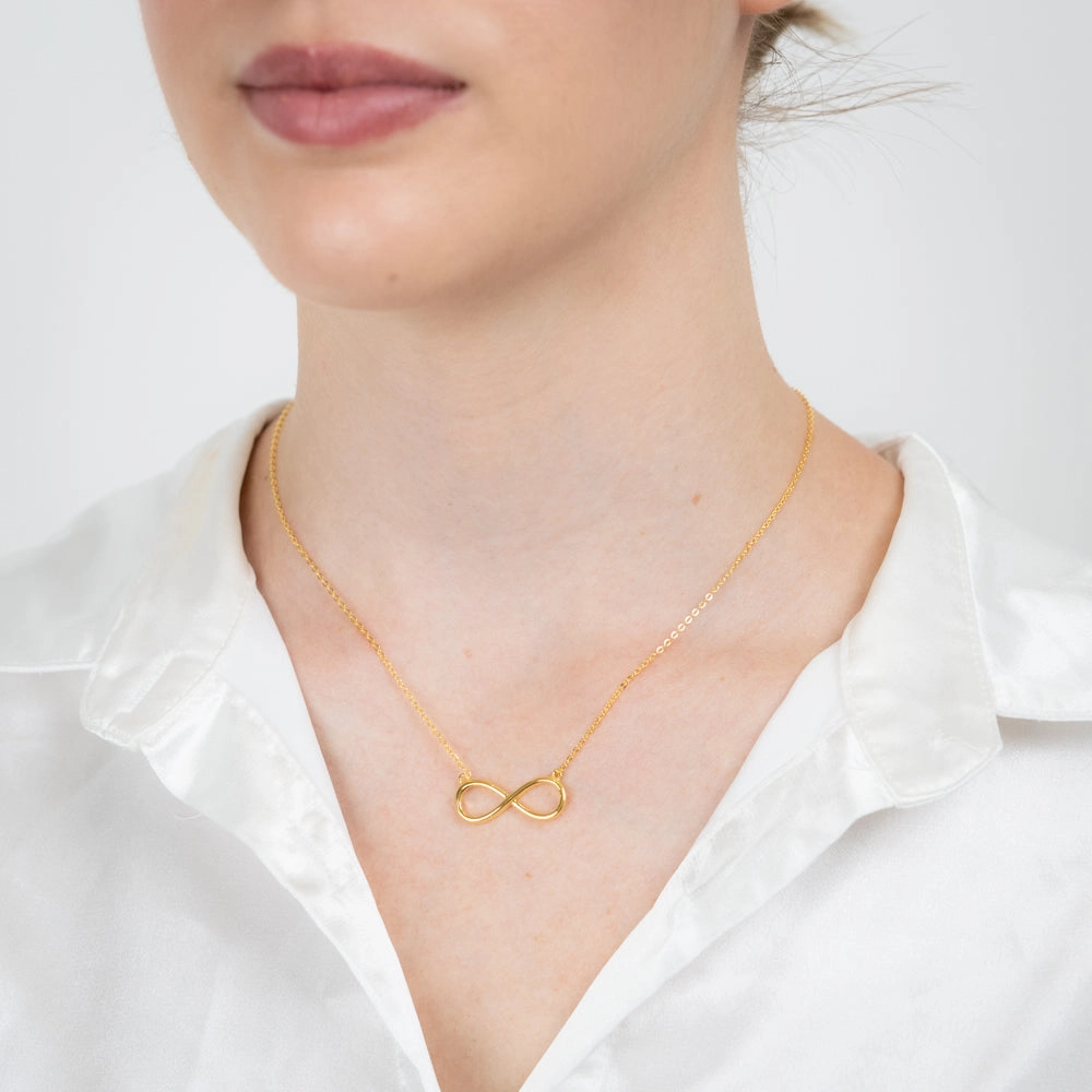 Sterling Silver Gold Plated Infinity Pendant On 40 5cm Chain