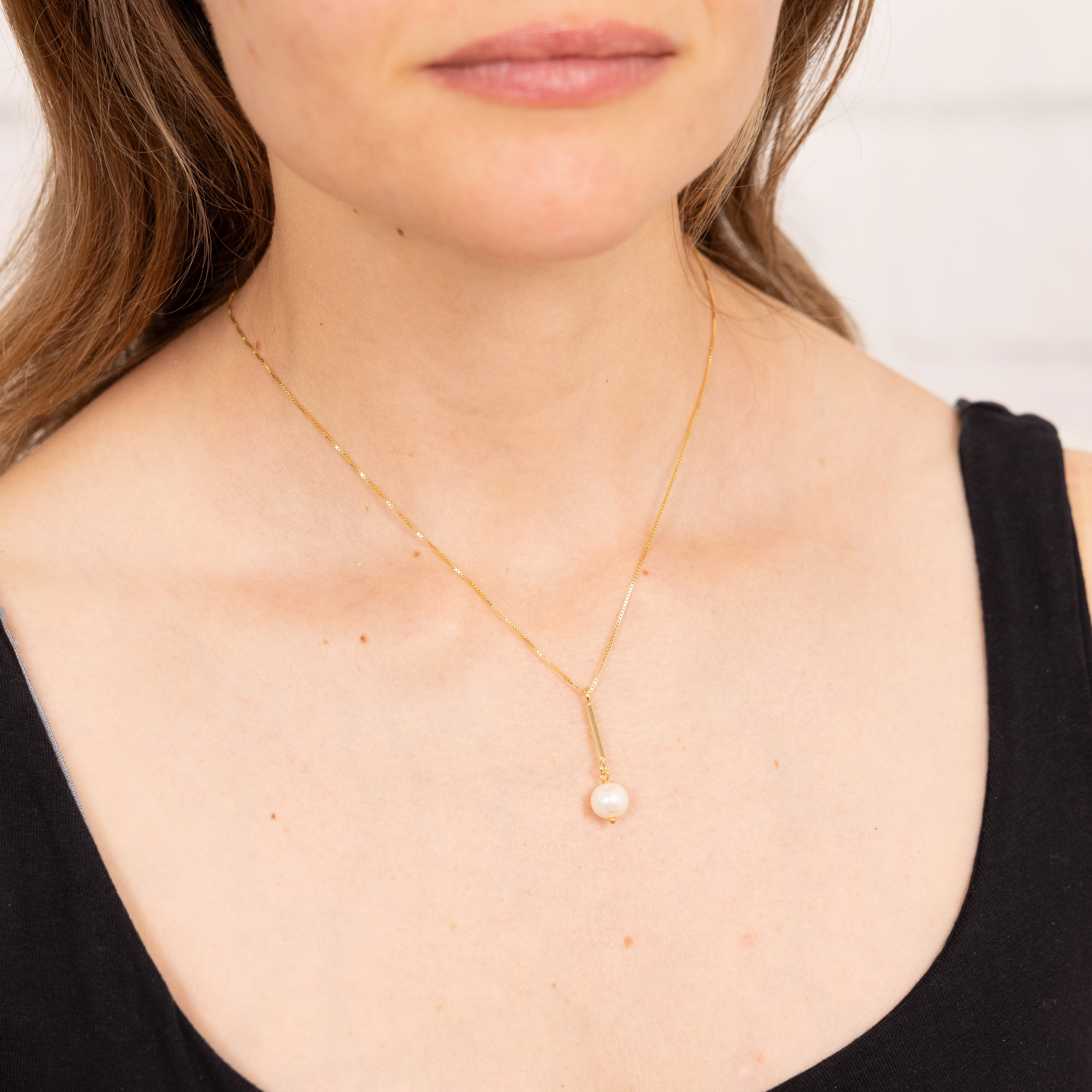 Sterling Silver Gold Plated Synthetic Pearl Pendant On 42 3cm Chain
