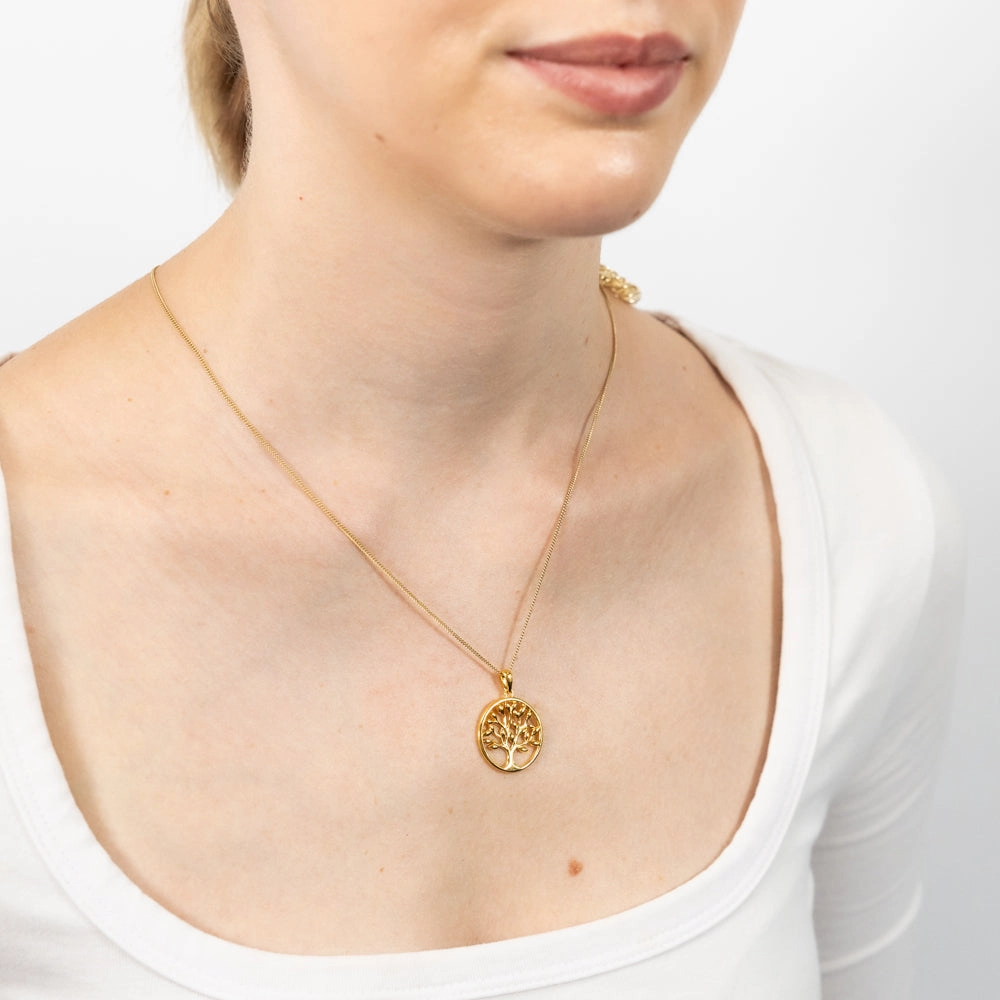 Sterling Silver Gold Plated Tree Of Life Pendant