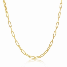 Sterling Silver GP 2.8mm Paper Clip Linked Chain, 16"