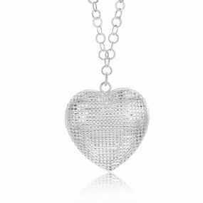 Sterling Silver Heart Pendant On 42 3cm Chain
