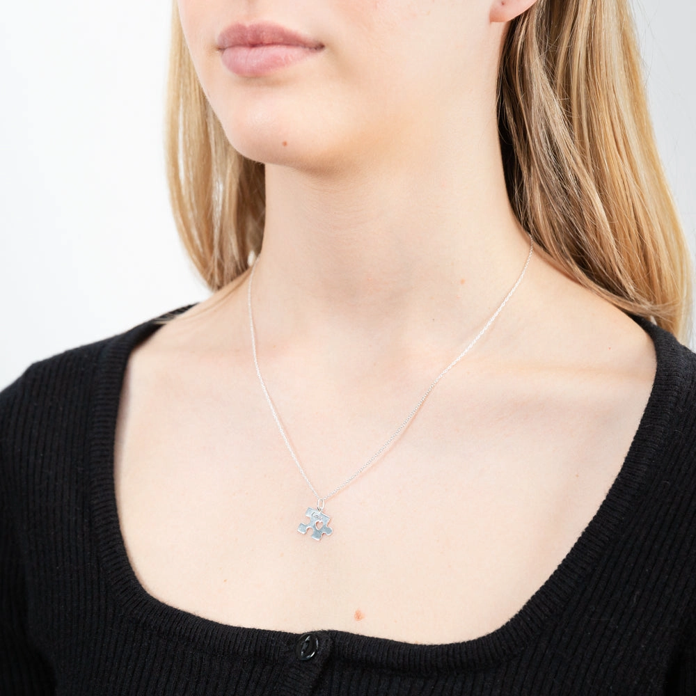 Sterling Silver Love Forever Puzzle Break Pendant With 45cm Chains