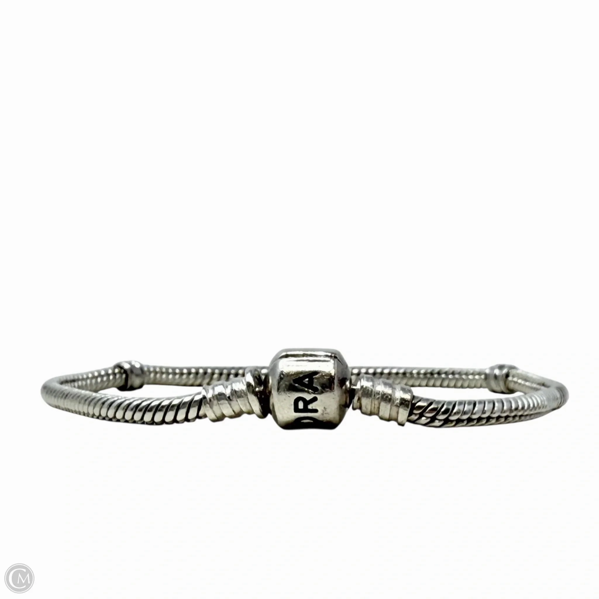 Sterling Silver Moments Barrel Clasp Snake Chain Bracelet  By Pandora