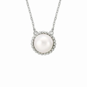 Sterling Silver Pearl Pendant Necklace