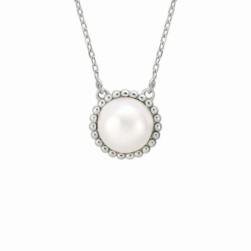 Sterling Silver Pearl Pendant Necklace