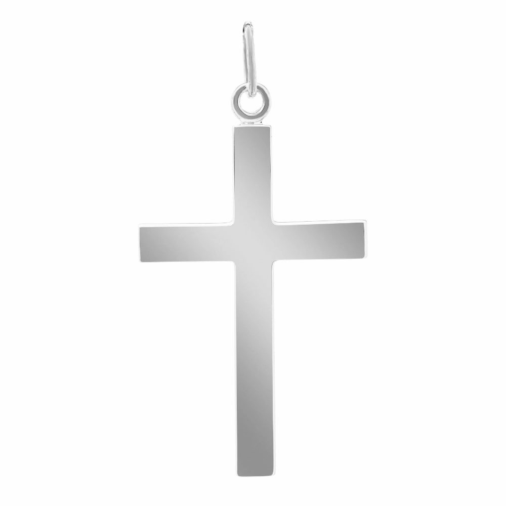 Sterling Silver Polished Cross Necklace