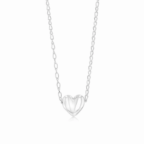 Sterling Silver Polished Heart Pendant On Chain