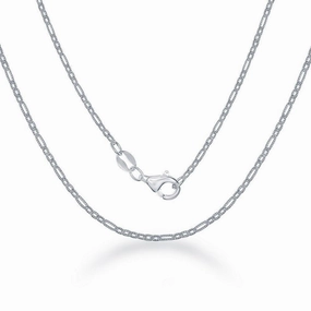 Sterling Silver Rectangle and Circle Open Link Chain, 20"