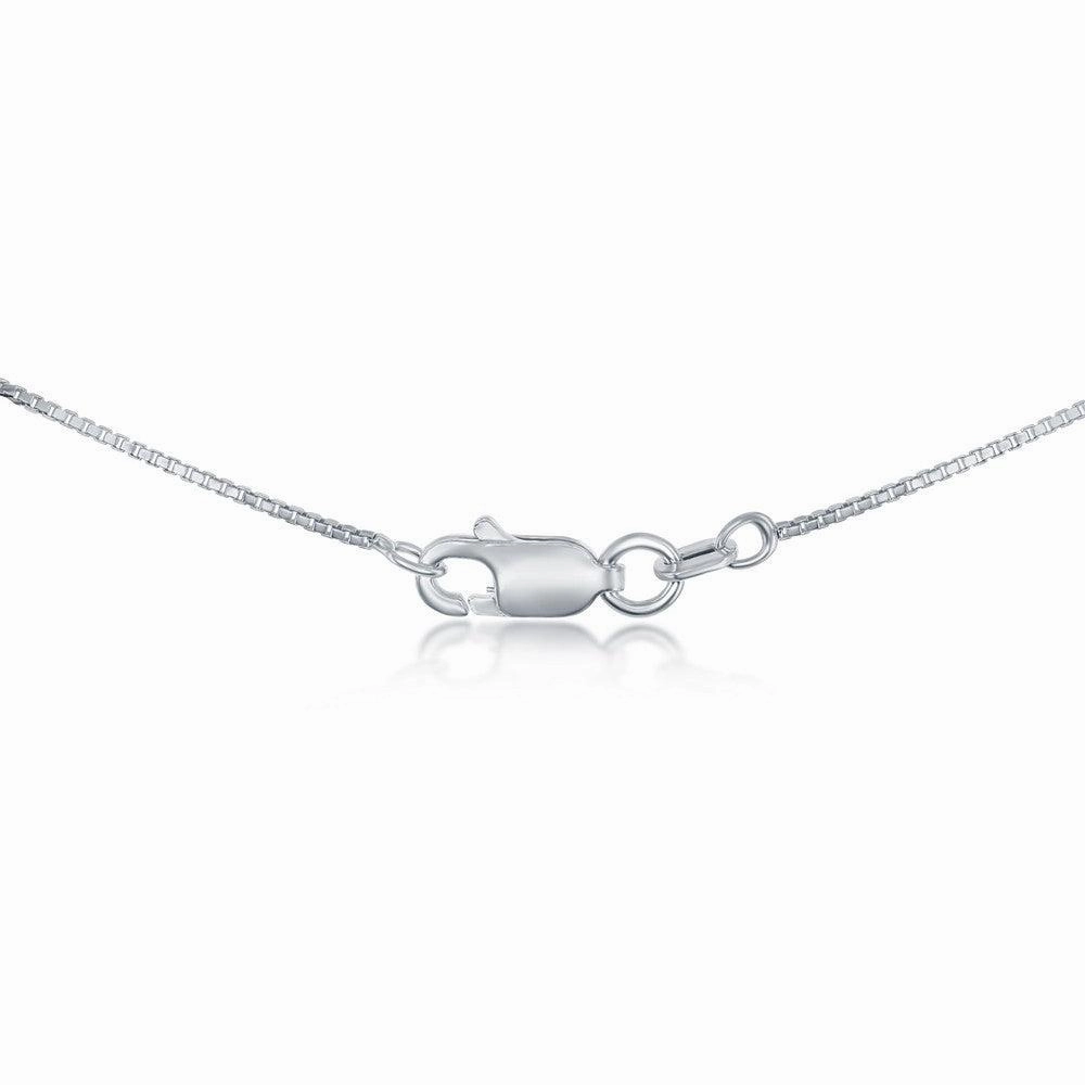 Sterling Silver Rhodium Plated 0.85mm Box Chain, 16"