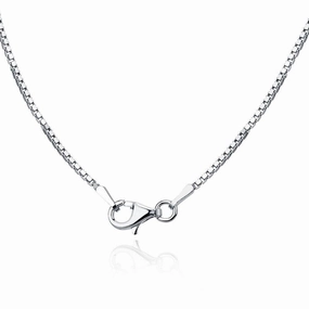 Sterling Silver Rhodium Plated 1.0mm Rhodium Box Chain, 16"