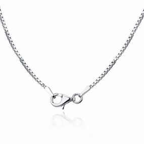 Sterling Silver Rhodium Plated 1.0mm Rhodium Box Chain, 20"