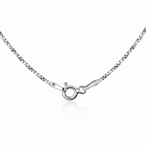 Sterling Silver Rhodium Plated 1.3mm Twisted Box Chain, 16"