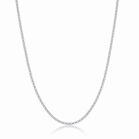 Sterling Silver Rhodium Plated 1.5mm Rolo Chain, 16