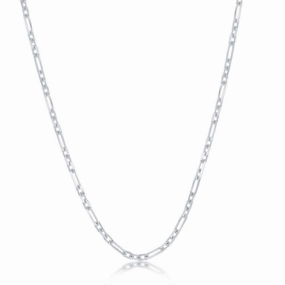 Sterling Silver Rhodium Plated 2mm Anchor Chain, 18"