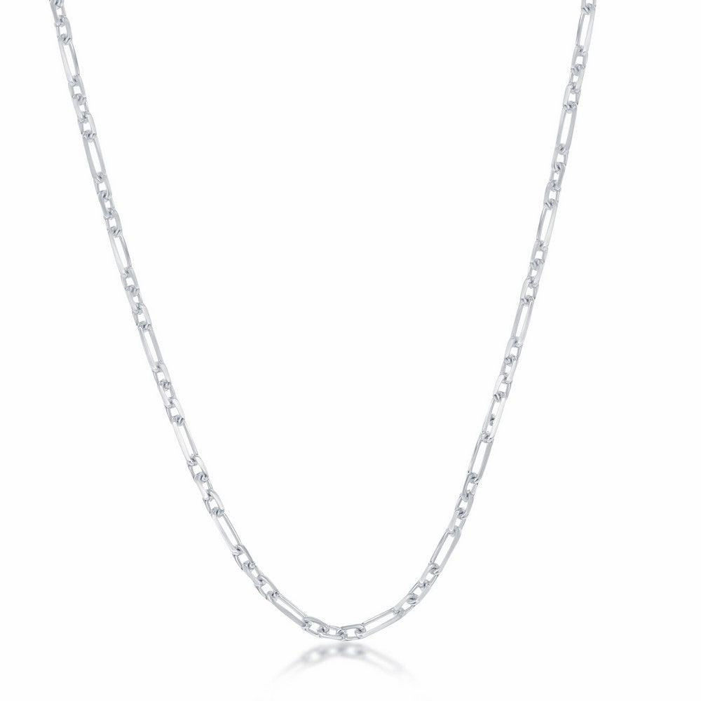 Sterling Silver Rhodium Plated 2mm Anchor Chain, 20"