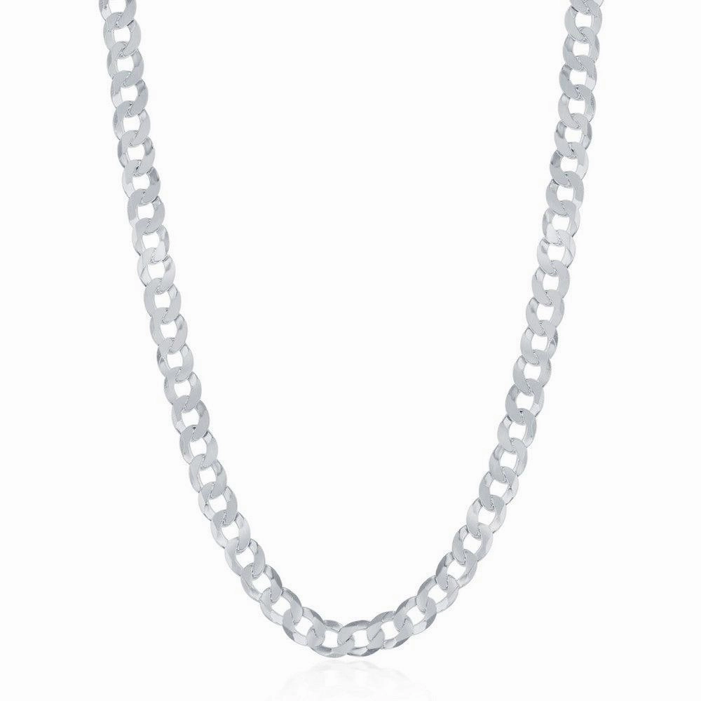 Sterling Silver Rhodium Plated 3.45mm Cuban Chain, 18"