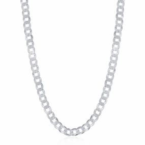 Sterling Silver Rhodium Plated 3.45mm Cuban Chain, 20"