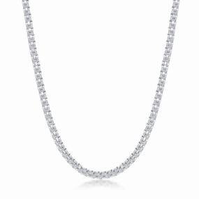 Sterling Silver Rhodium Plated 3mm Round Coriana Chain