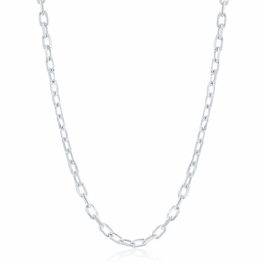 Sterling Silver Rhodium Plated 4.1mm Anchor Chain, 22"