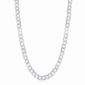 Sterling Silver Rhodium Plated 4.4mm Cuban Chain, 20
