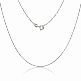 Sterling Silver Rhodium Plated Diamond Cut Snake Chain, 16"
