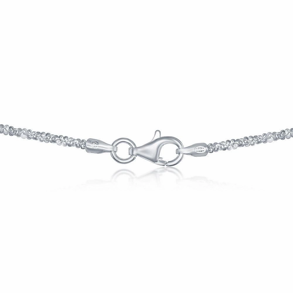 Sterling Silver Rhodium Sparkle Chain - Rhodium Plated