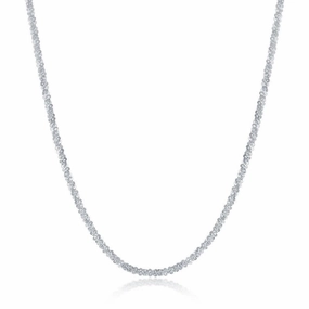Sterling Silver Rhodium Sparkle Chain - Rhodium Plated