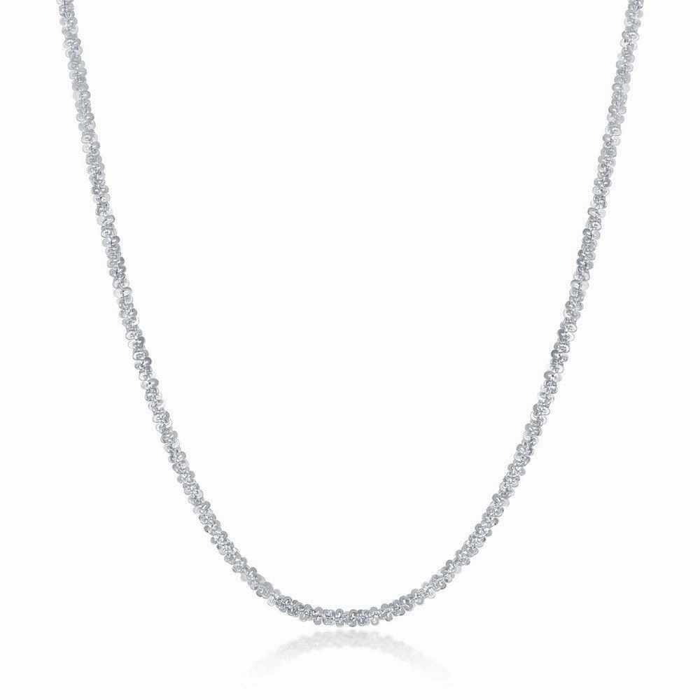 Sterling Silver Rhodium Sparkle Chain - Rhodium Plated