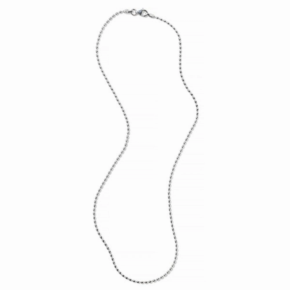 Sterling Silver Rice Bead Chain, 24"