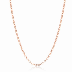 Sterling Silver Rose Gold Plated 1.4mm Cable Chain, 16"