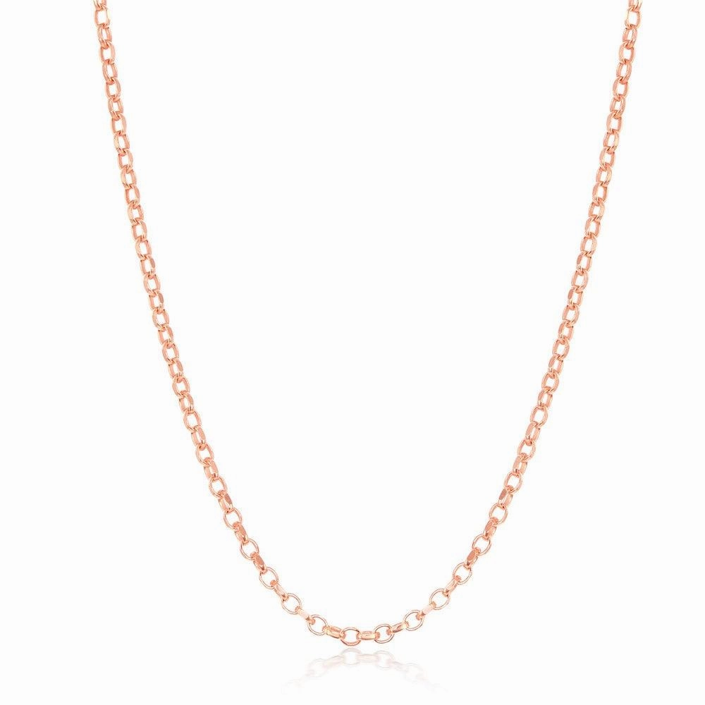Sterling Silver Rose Gold Plated 1.4mm Cable Chain, 20"