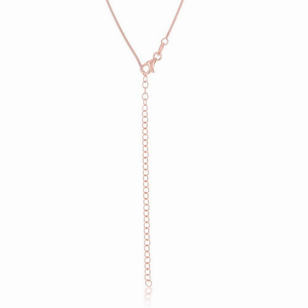 Sterling Silver Rose Gold Plated 1mm Snake Chain