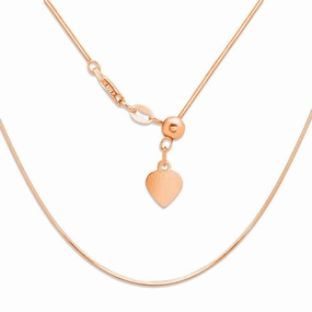 Sterling Silver Rose Gold Plated Adjustable Square Snake Chain