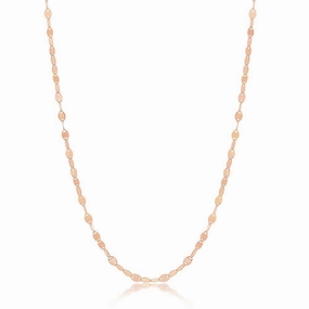 Sterling Silver Rose GP Flat Mirror Oval Chain, 18"