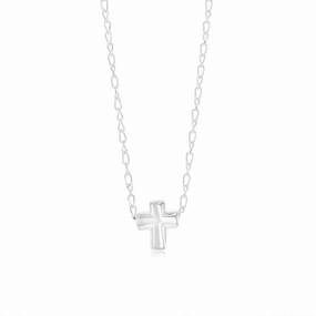 Sterling Silver Small Cross Pendant On Chain
