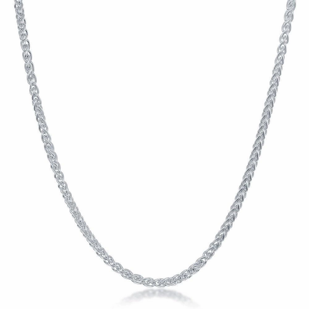 Sterling Silver Spiga Chain - Rhodium Plated