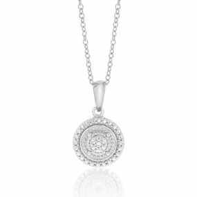 Sterling Silver With Diamond Round Shape Pendant