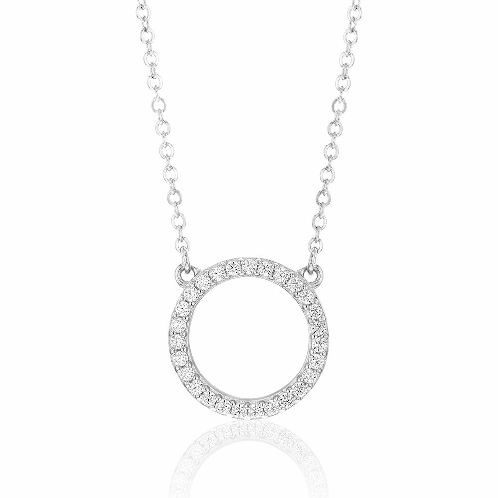 Sterling Silver Zirconia Circle of Life Pendant