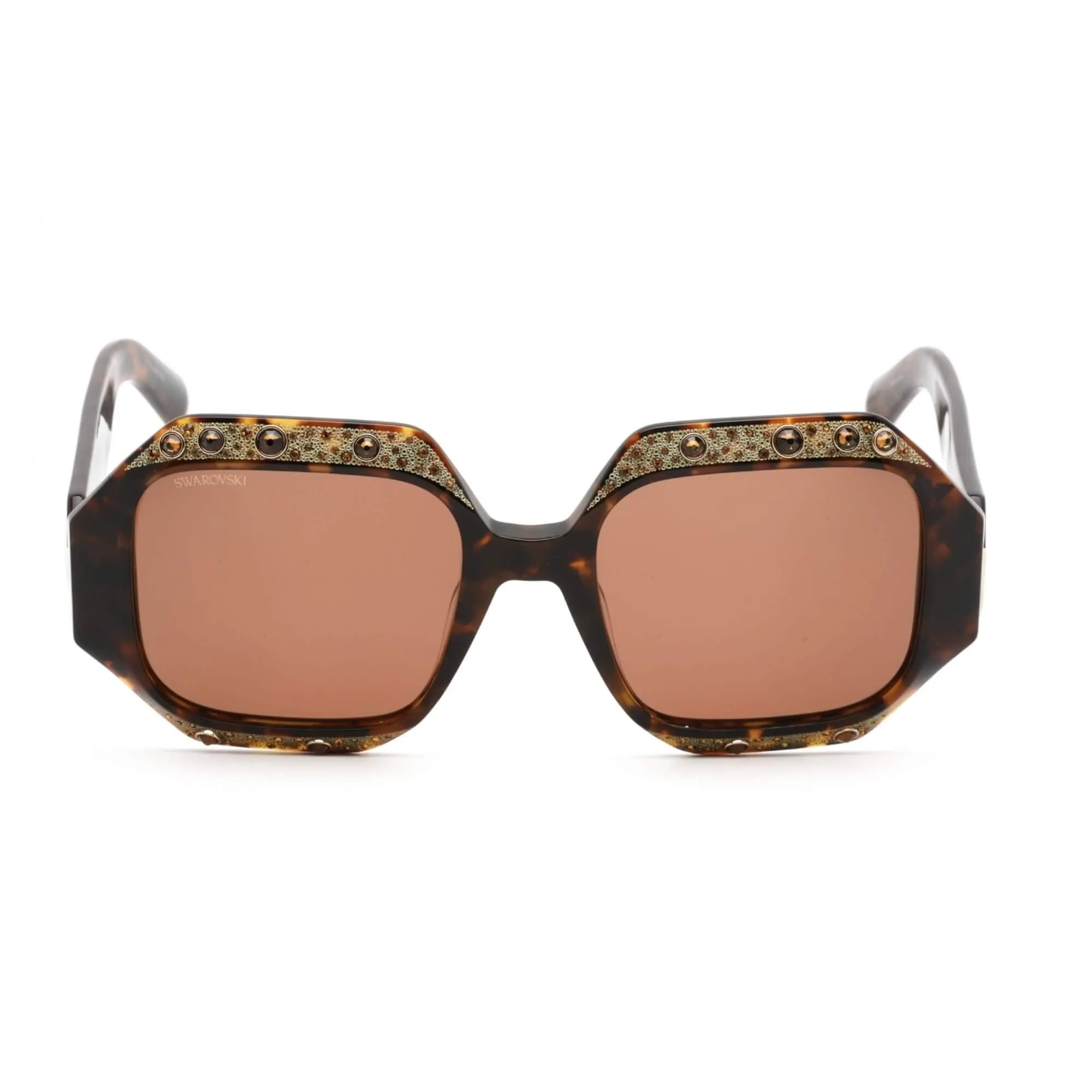 Swarovski Women's Sunglasses - Brown Lens Square Shape Acetate Frame | SK0382 52E Versace Sunglasses
