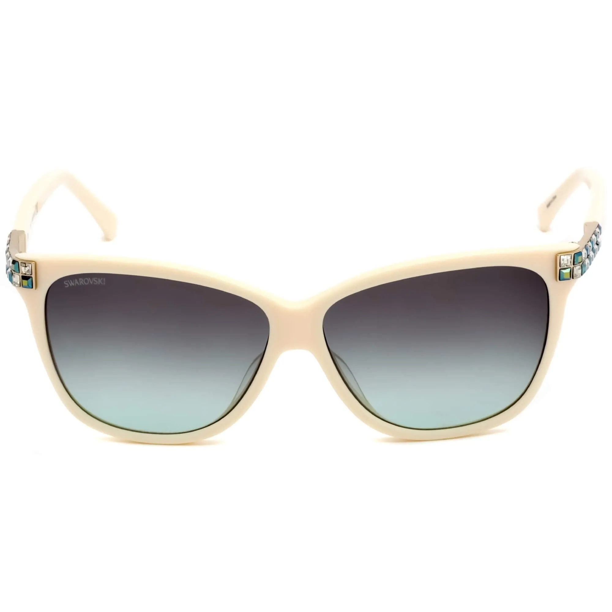 Swarovski Women's Sunglasses - Gradient Lens Shiny Beige Cat Eye Frame | SK0137 57B Versace Sunglasses